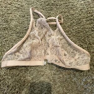 Elegant Lace Bralette - Cream/Light Pink